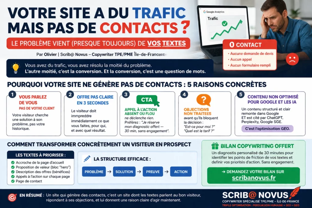 Mon site a du trafic mais pas de demandes de devis.